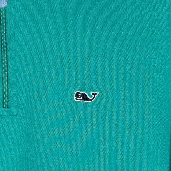 Vineyard Vines 1/4 Zip Top Teal Blue Pull Over Preppy Woman's XS Coastal Casual - Picture 4 of 12